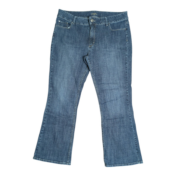 Rider's By Lee - Women's - Size 18p - Dark Blue Jeans - Flare Bottom- Preowned - Picture 1 of 7